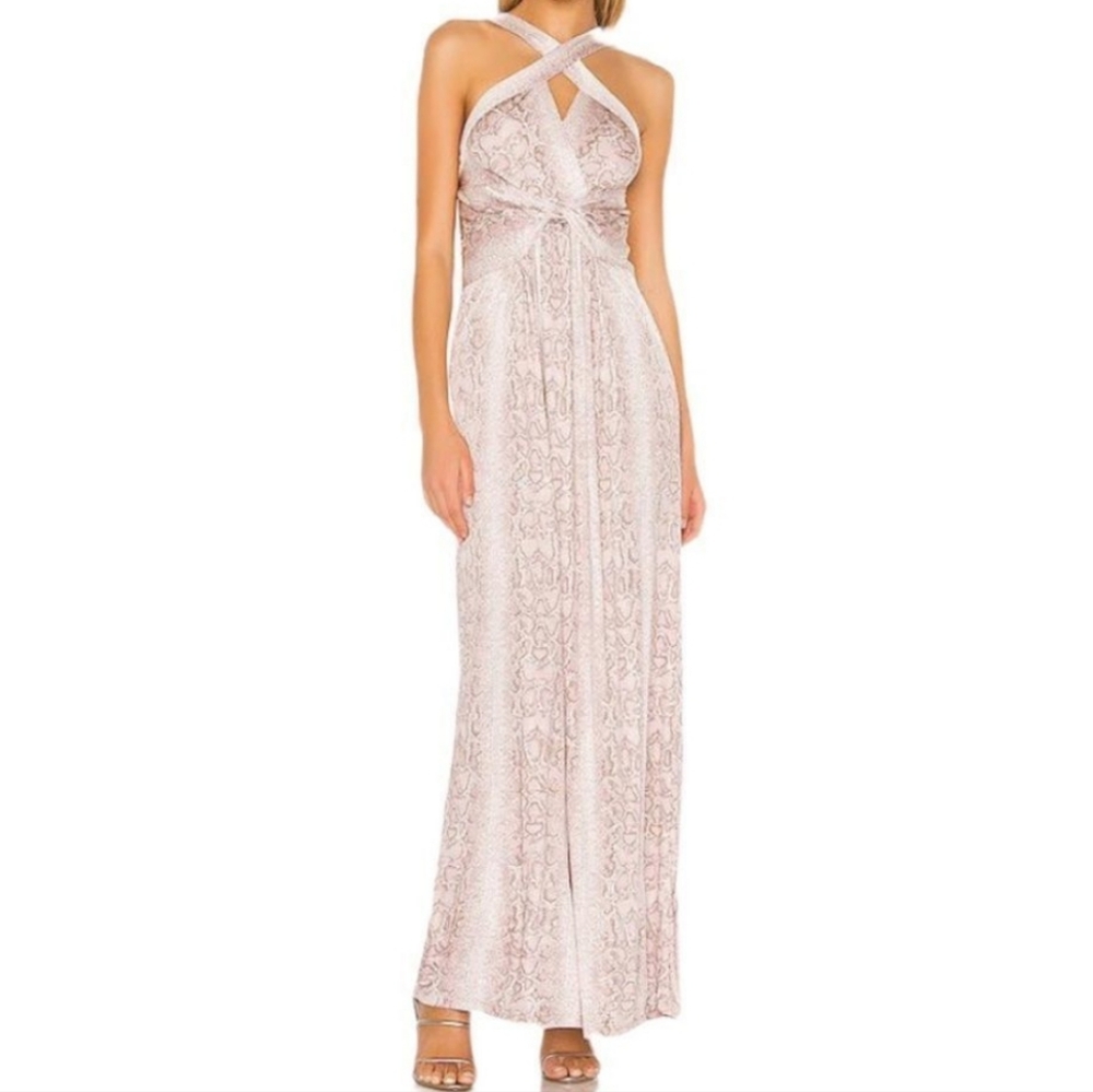 Nwt BCBGMaxazria Cross Front Python Print Maxi Dress